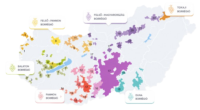 Magyarország borvidékei térkép
